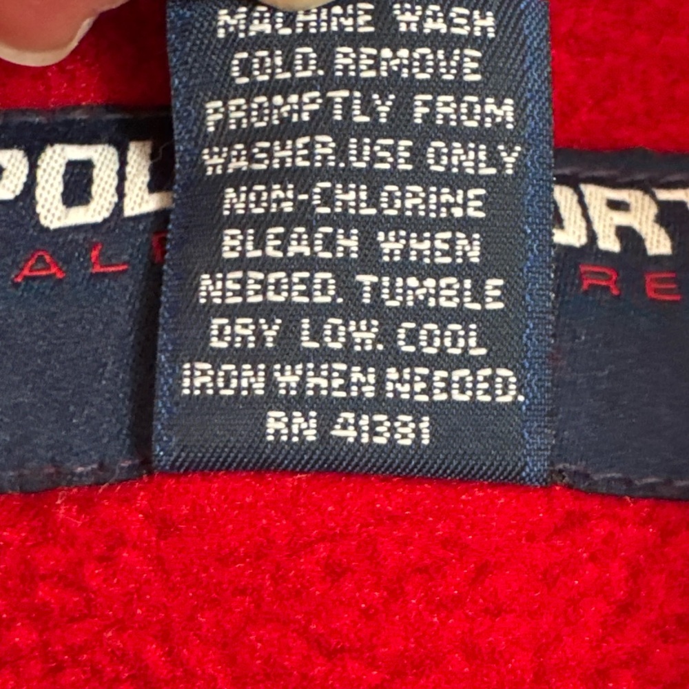 Polo Sport Ralph Lauren | Men’s Vintage Fleece Jacket Full Zip Red | L - Picture 5 of 9